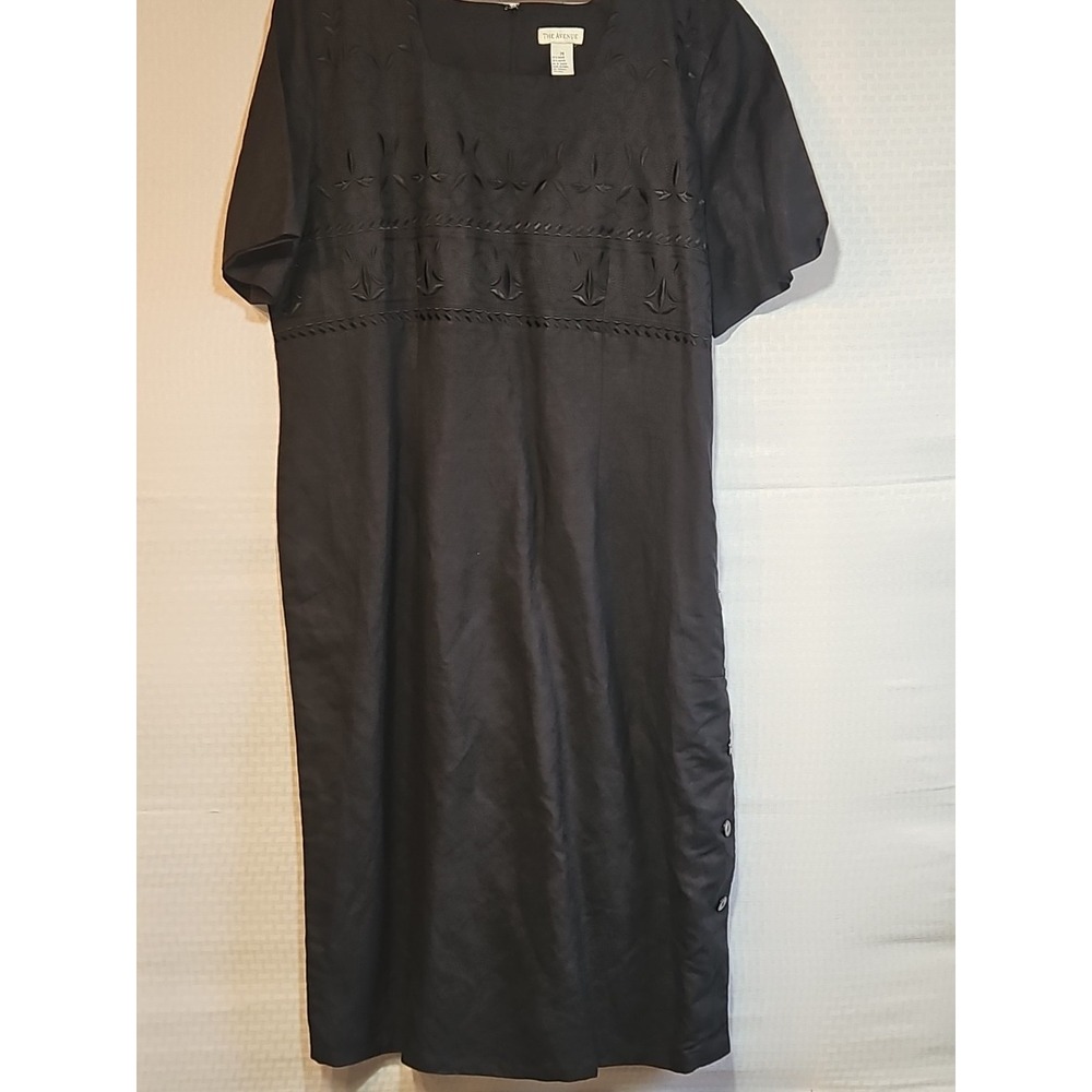 The Avenue Womens Maxi Goth Modest Embroidery  Black Short‎ Sleeve  20 2X